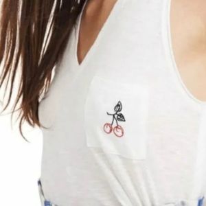 Madewell Cherry Pocket Tank Top T-shirt New